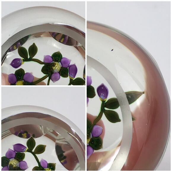 Perthshire PP221 2000 Amethyst & Yellow Flower Bouquet Faceted Paperweight Cert - Picture 14 of 16
